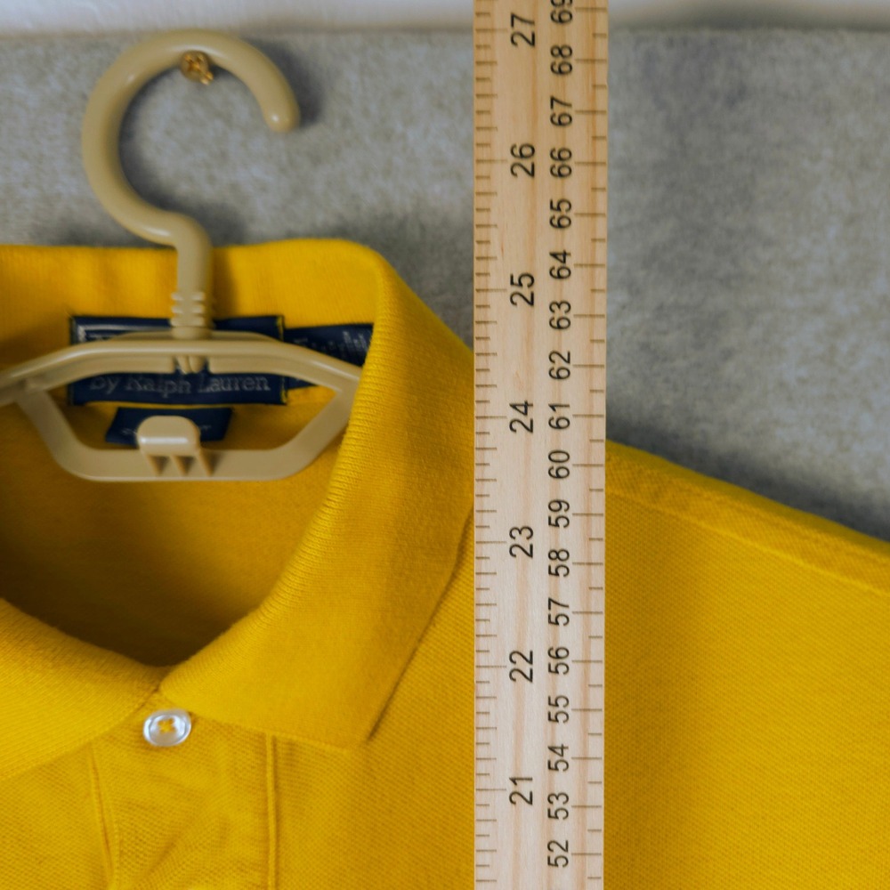 Polo Ralph Lauren Mens Big Pony Greece Polo Shirt Yellow Custom Fit Medium - Picture 6 of 6